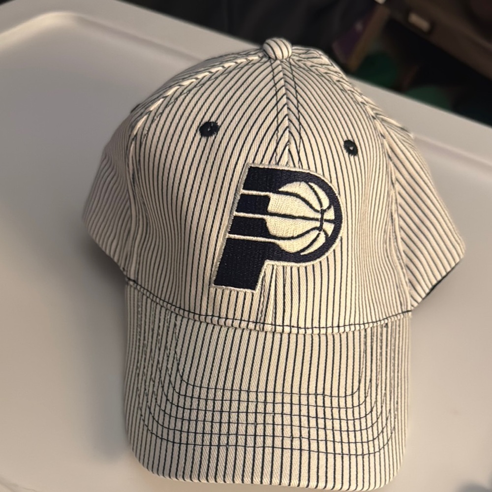 Pacer navy and white snap back hat